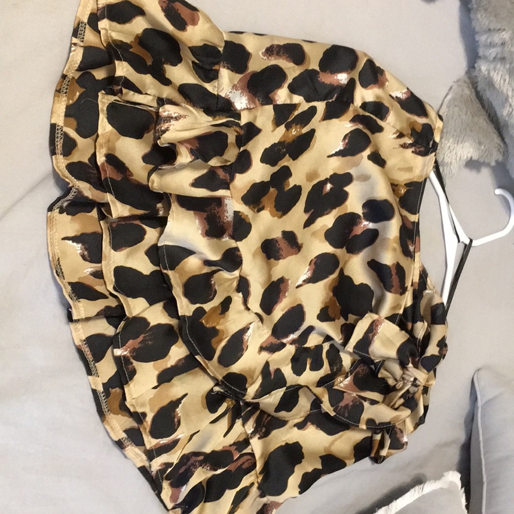 Satin Leopard skirt